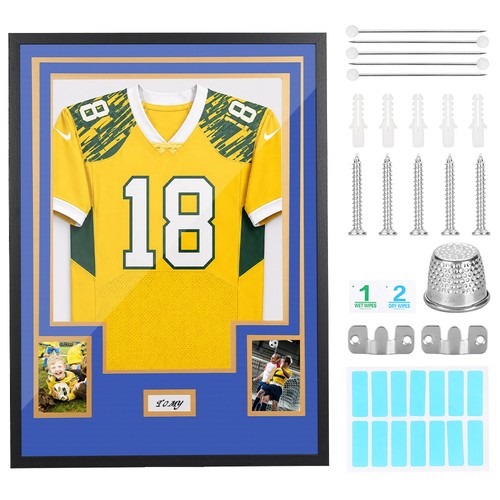 Blue gold jersey display - gold,